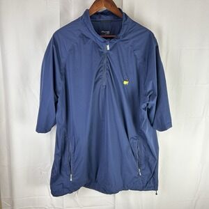 Masters Tech Golf Pullover Men's XXL Blue 1/4 Zip Wind Shirt Augusta